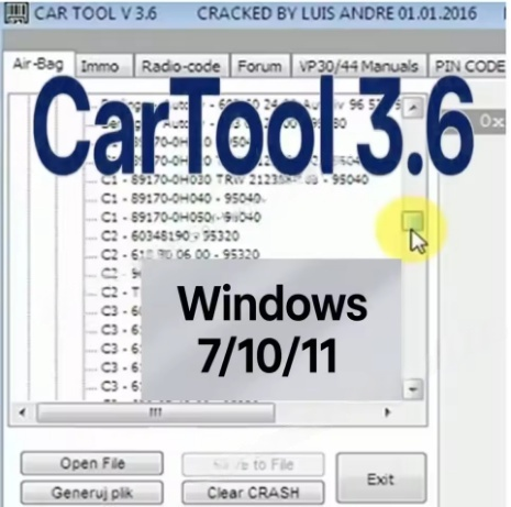 Embroidery Legacy Software - CarTool 3.6 Car tool for Immo