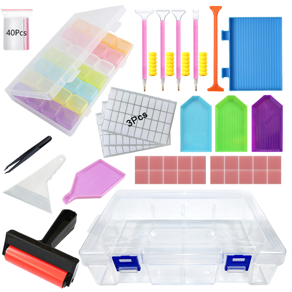 Embroidery Needle Pen - Diamond Painting Tools Kit with Storage