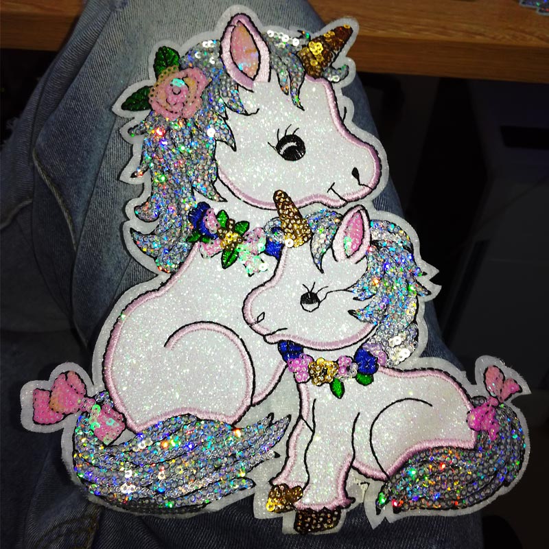 Embroidery Unicorn - DIY Cloth Unicorn Patch Sequin Applique