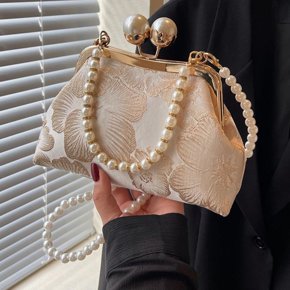 Embroidery Kiss - Pearl Chinese Style Handbag Shoulder Kiss