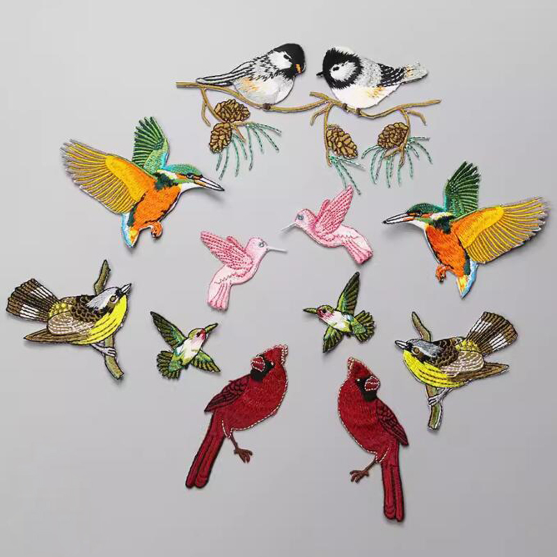 Embroidery Unicorn - 1 Pair Embroidery Patch Swallow Hummingbird