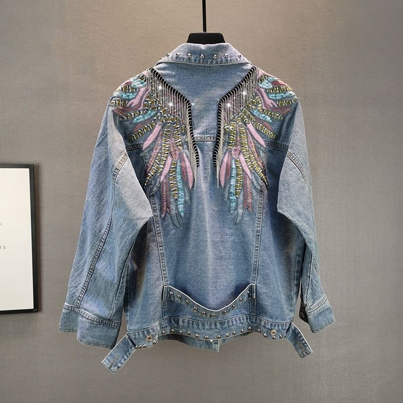 Embroidery Jeans - 2024 New AutumnFashion Rivet Woman Denim