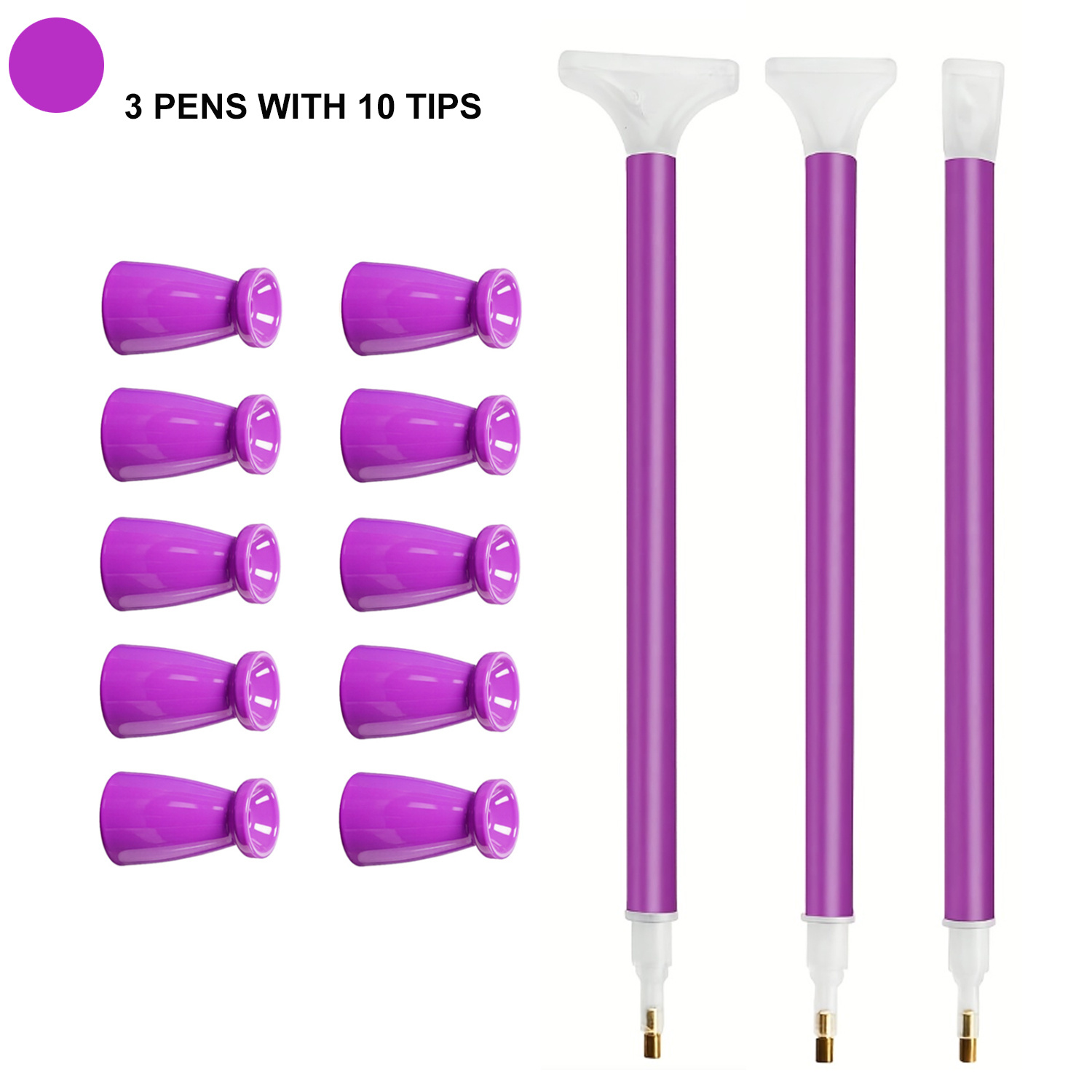 Embroidery Needle Pen - 10 Silicone Tips & 3 Pens