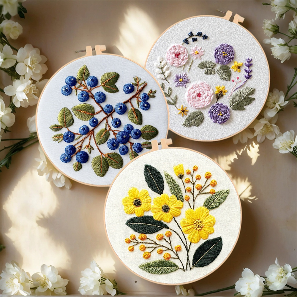 Embroidery Whale - MomoArt DIY Embroidery Kit Flower Pattern