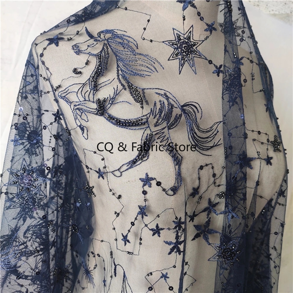 Embroidery Horse - 3D Embroidery Beaded And Sequins Mesh