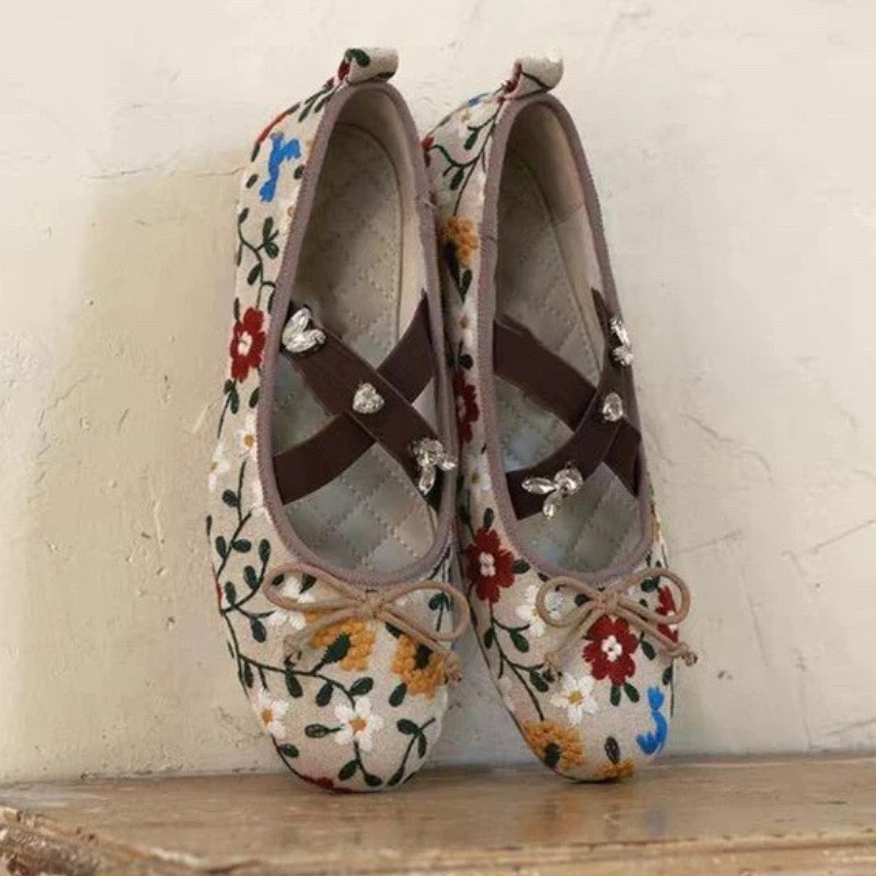 Embroidery Flower Ballet Flats - Embroidery Design avaliação e preço