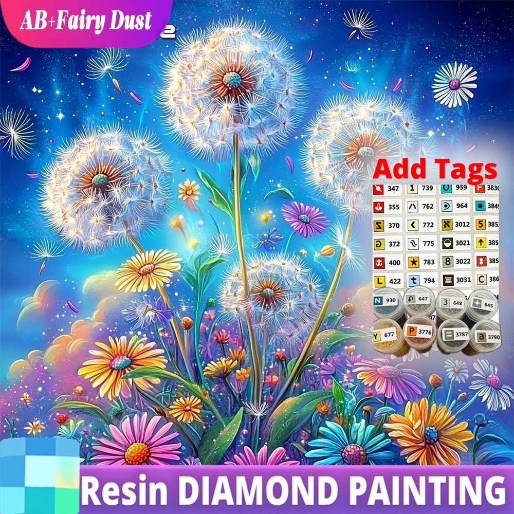 Resin Fairy Dust AB 5D Diamond - Embroidery Daisy Flower avaliação e preço