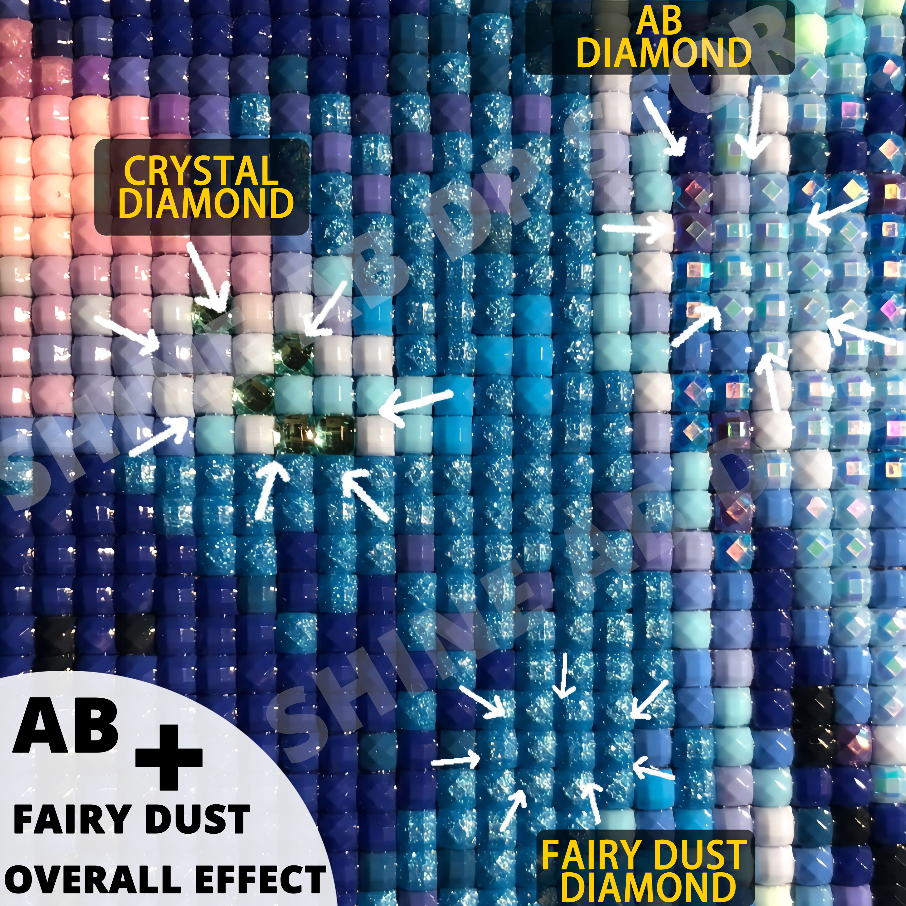 Resin Fairy Dust AB 5D Diamond - Embroidery Daisy Flower avaliação e preço