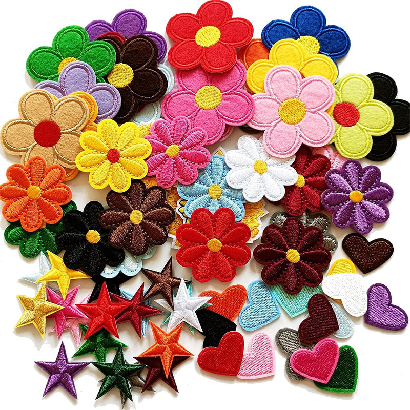 2-10Pcs Flower Iron on Patches - Embroidery Daisy Flower avaliação e preço
