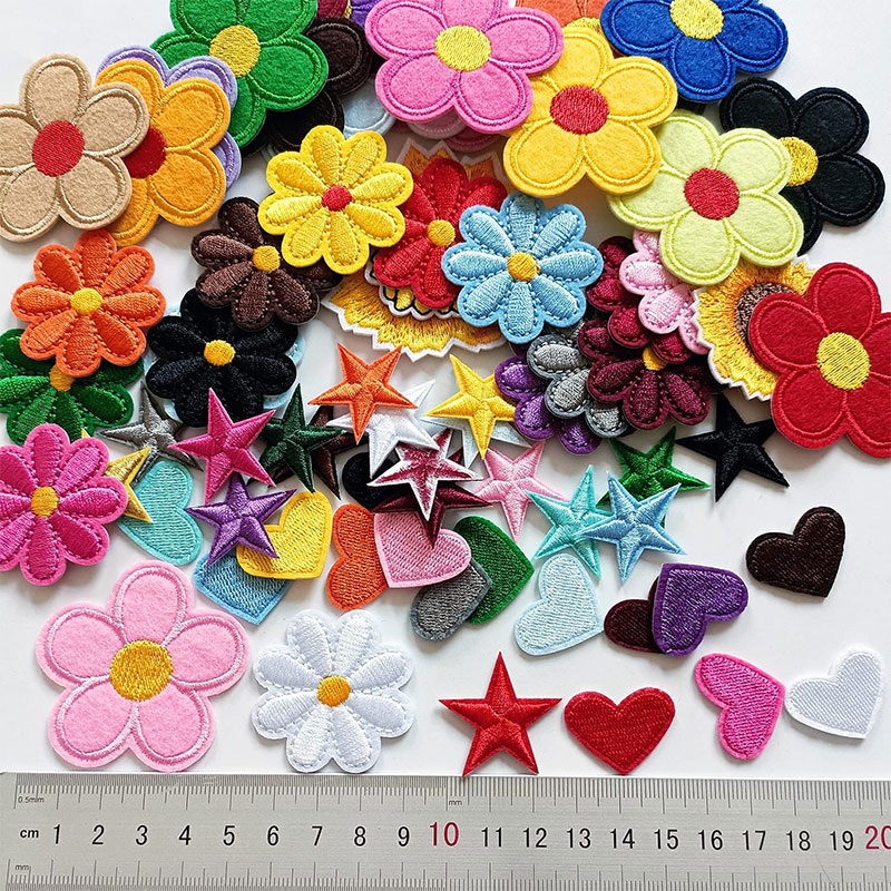 2-10Pcs Flower Iron on Patches - Embroidery Daisy Flower avaliação e preço