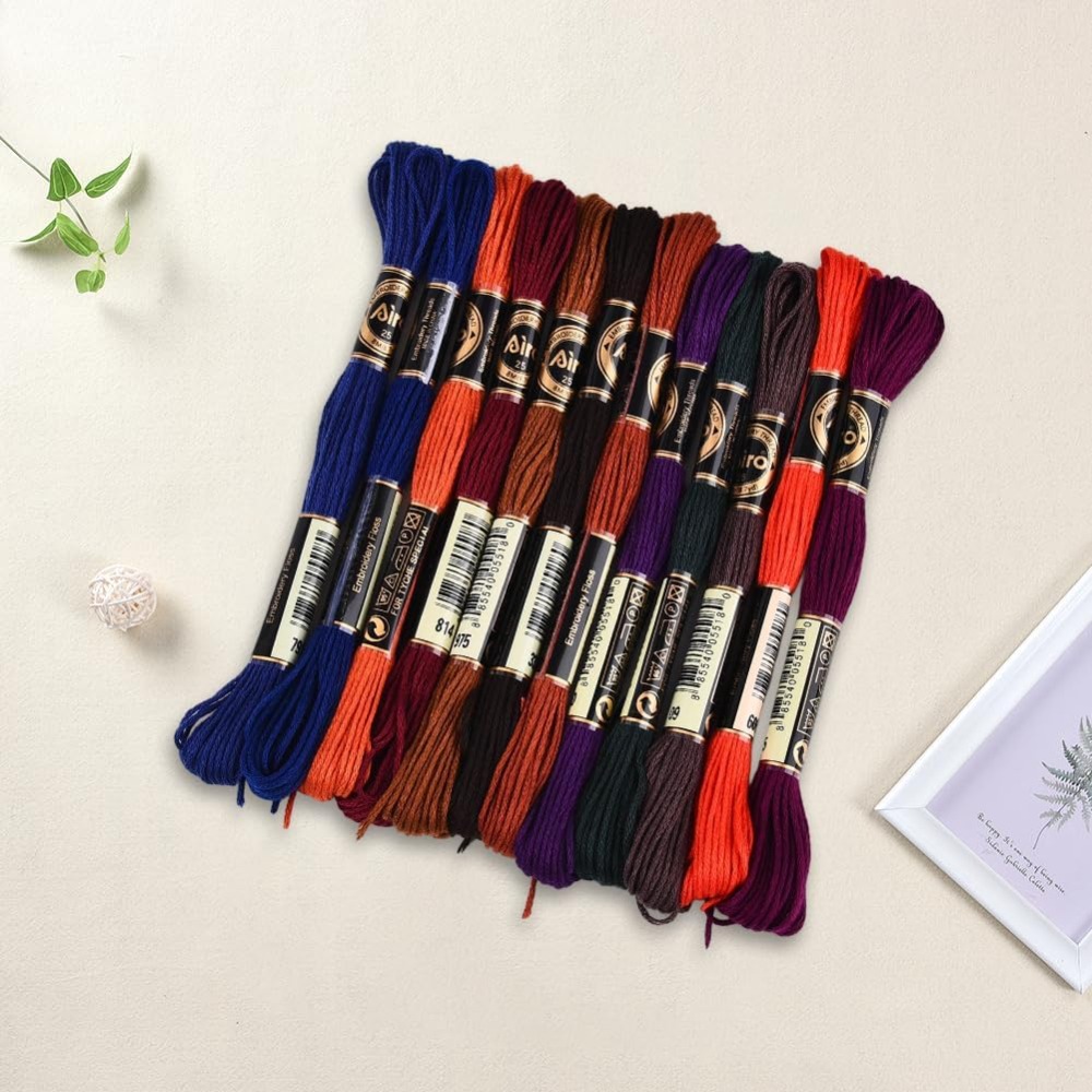 12 Skeins 6 Strands Hand Varie - Embroidery Gradient avaliação e preço