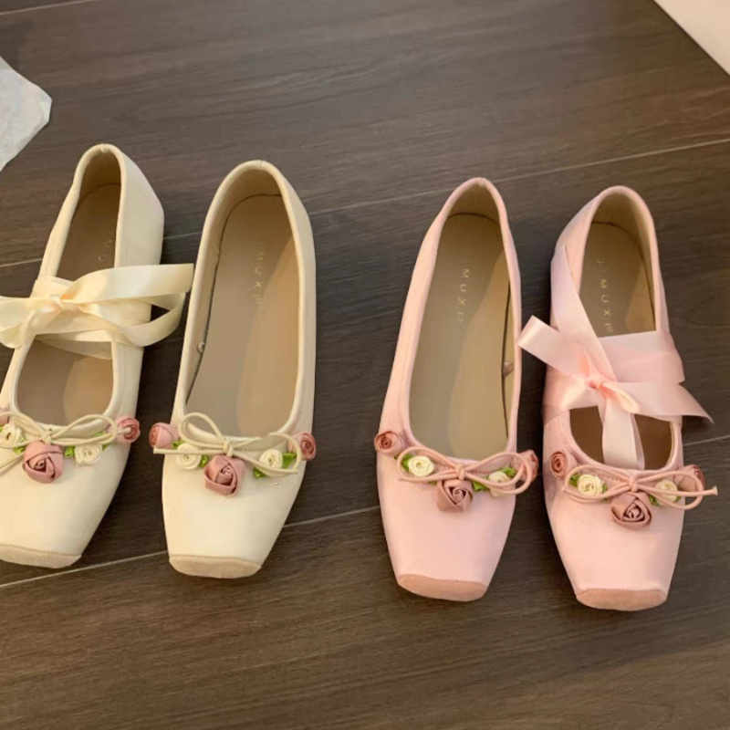 Women Flats Bow Marie Janes Sh - Embroidery Design avaliação e preço