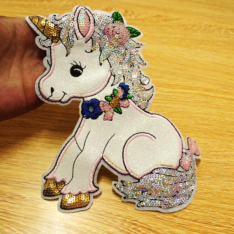 DIY Cloth Unicorn Patch Sequin - Embroidery Unicorn avaliação e preço