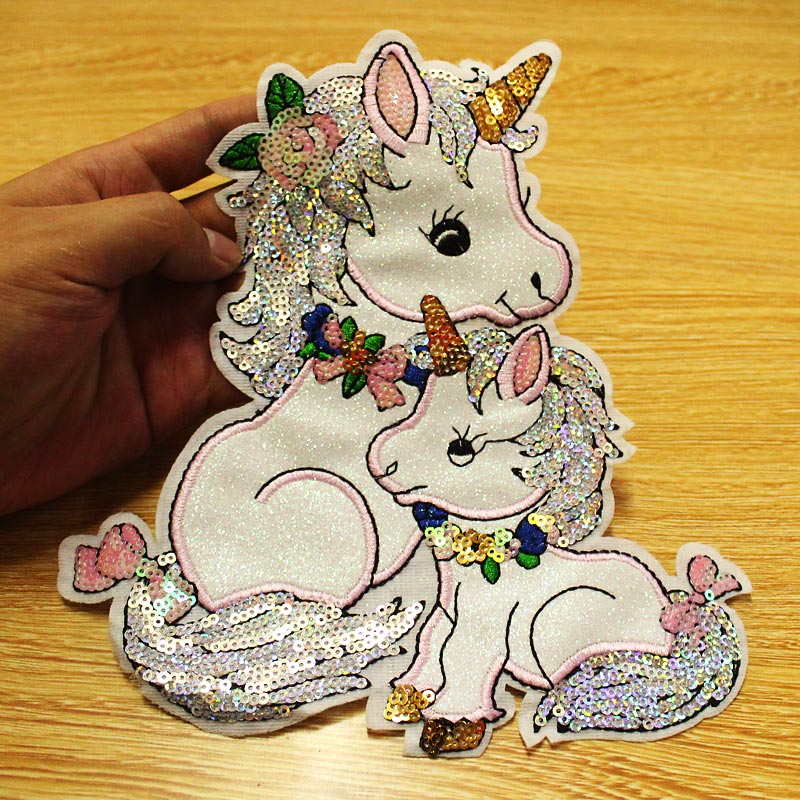 DIY Cloth Unicorn Patch Sequin - Embroidery Unicorn avaliação e preço