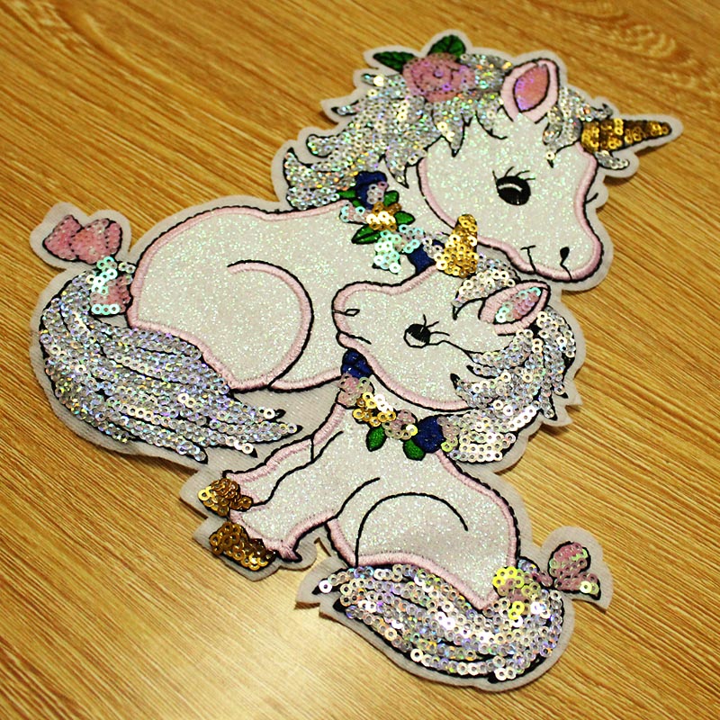 DIY Cloth Unicorn Patch Sequin - Embroidery Unicorn avaliação e preço