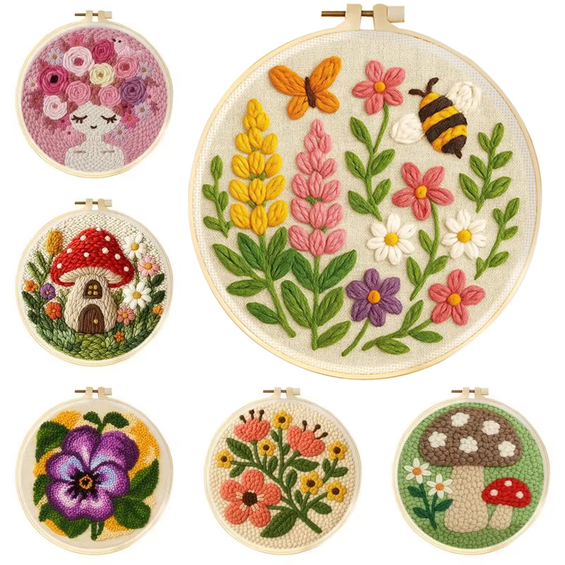 DIY Punch Needle Kits Mushroom - Embroidery Whale avaliação e preço