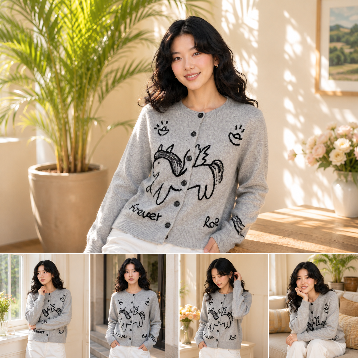 Stylish and versatile, this un - Embroidery Horse avaliação e preço