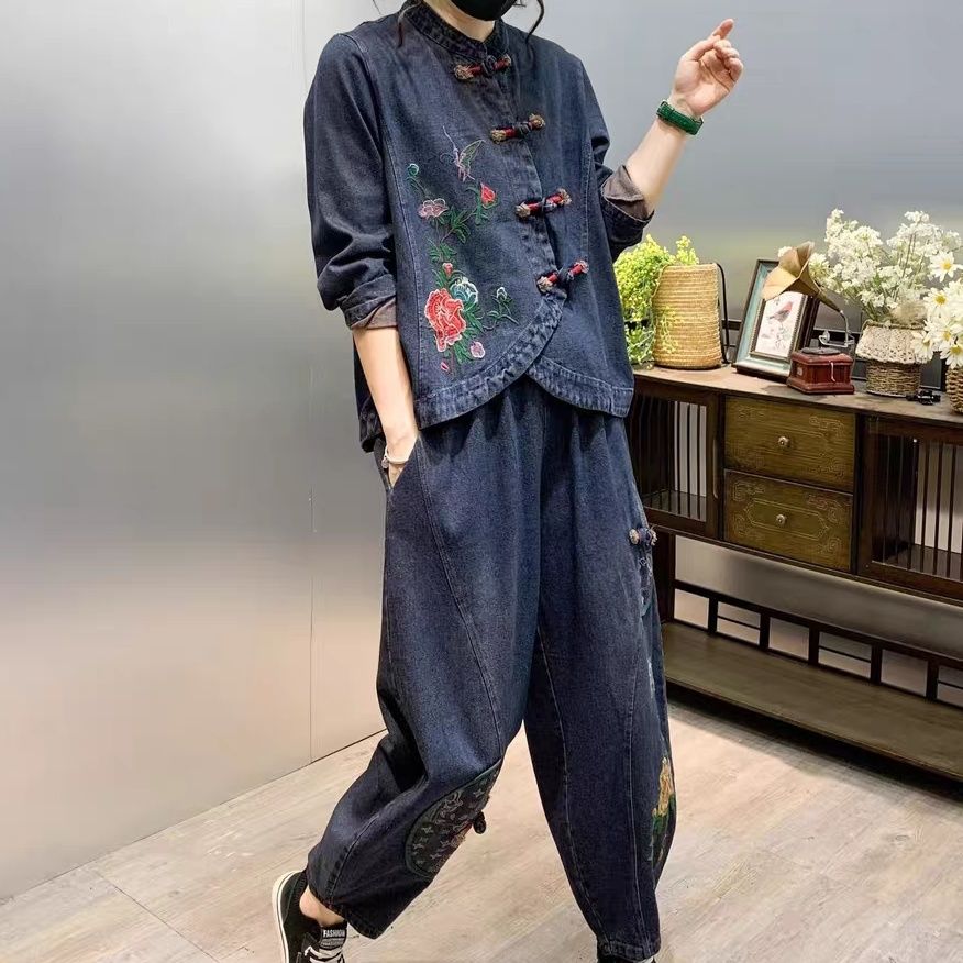 Vintage Button Loose Embroider - Embroidery Jeans avaliação e preço