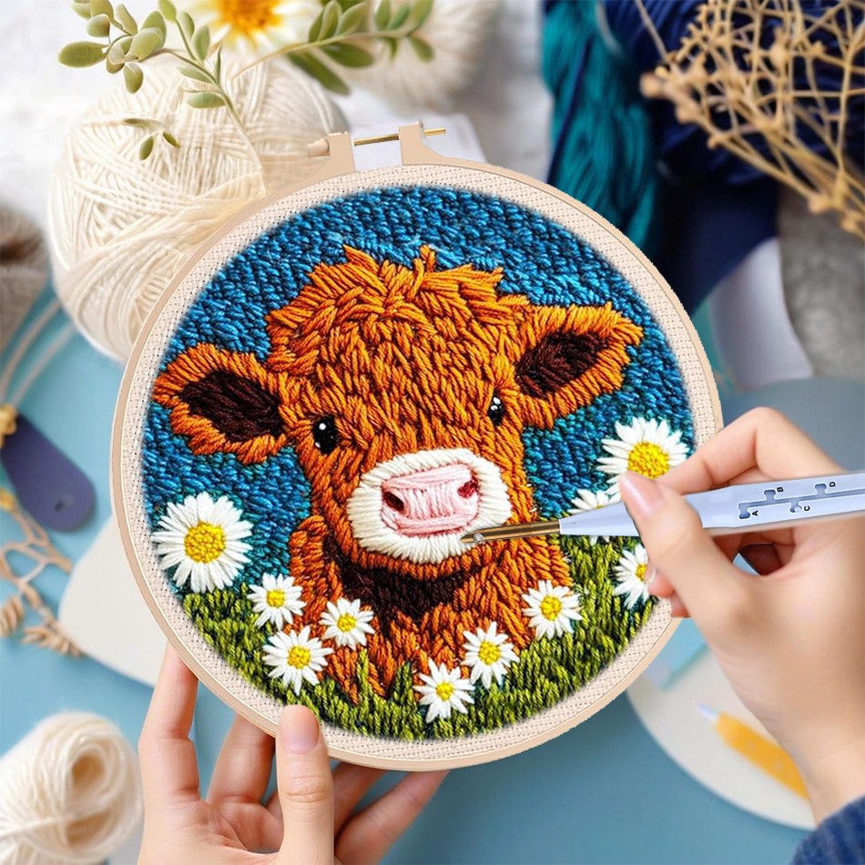 DIY Punch Needle Embroidery Ki - Embroidery Daisy Flower avaliação e preço