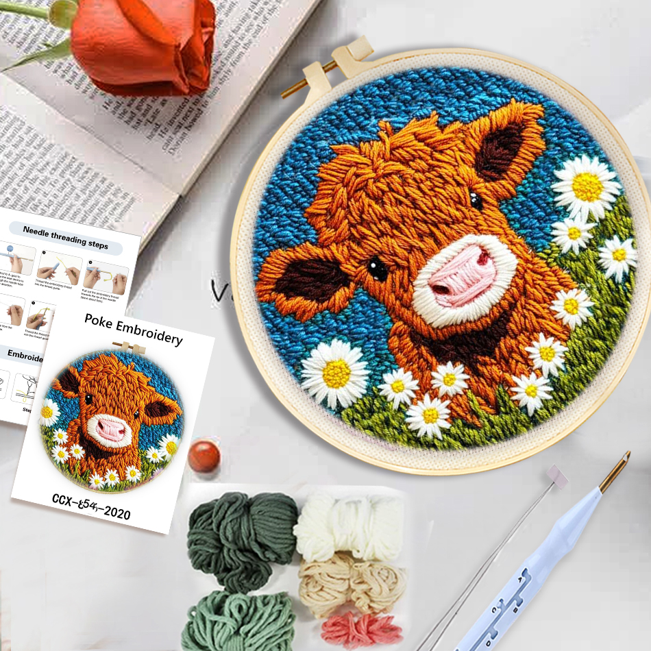 DIY Punch Needle Embroidery Ki - Embroidery Daisy Flower avaliação e preço