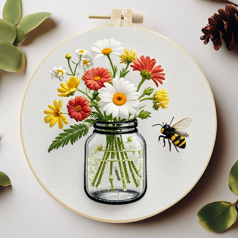 1PCS Diy Embroidery Kits Daisy - Embroidery Daisy Flower avaliação e preço