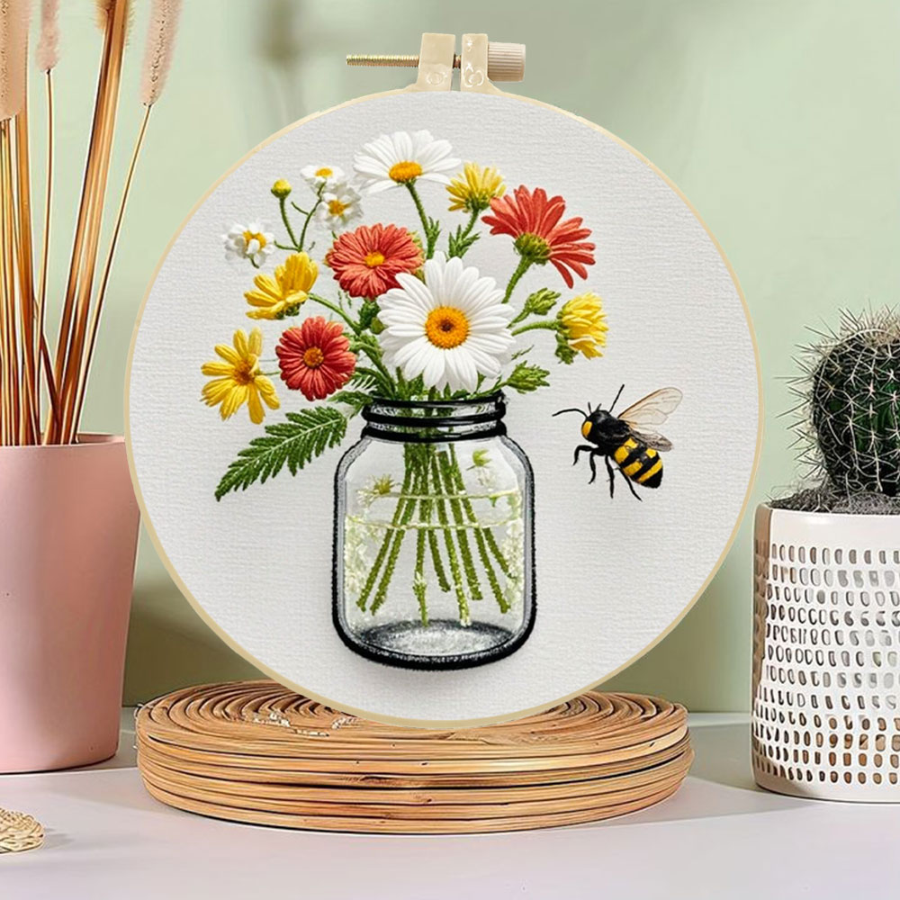 1PCS Diy Embroidery Kits Daisy - Embroidery Daisy Flower avaliação e preço