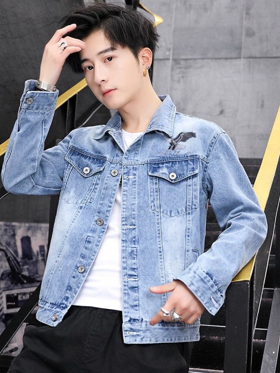 New 2026 Men's Denim Jacket Sp - Embroidery Jeans avaliação e preço