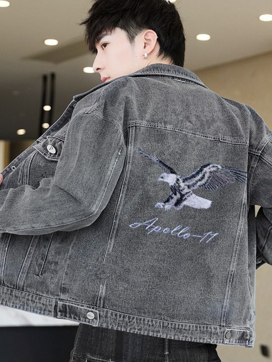 New 2026 Men's Denim Jacket Sp - Embroidery Jeans avaliação e preço