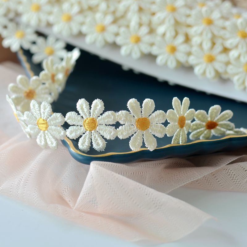 2.5CM Daisy Lace Fabric Wide B - Embroidery Daisy Flower avaliação e preço