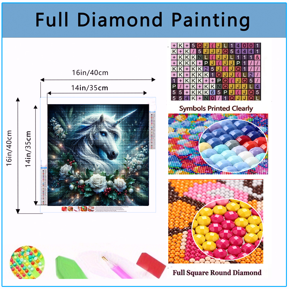 5D DIY Diamond Painting 2026 B - Embroidery Unicorn avaliação e preço