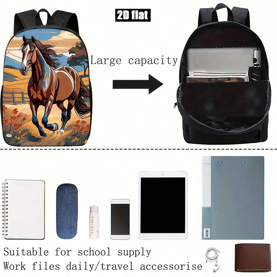 Horse Running Landscape Print  - Embroidery Horse avaliação e preço