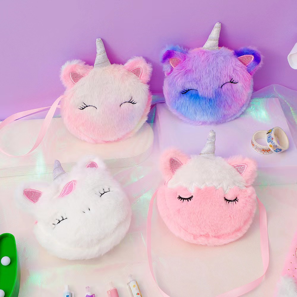 Kids Fashion Plush Shoulder Ba - Embroidery Unicorn avaliação e preço