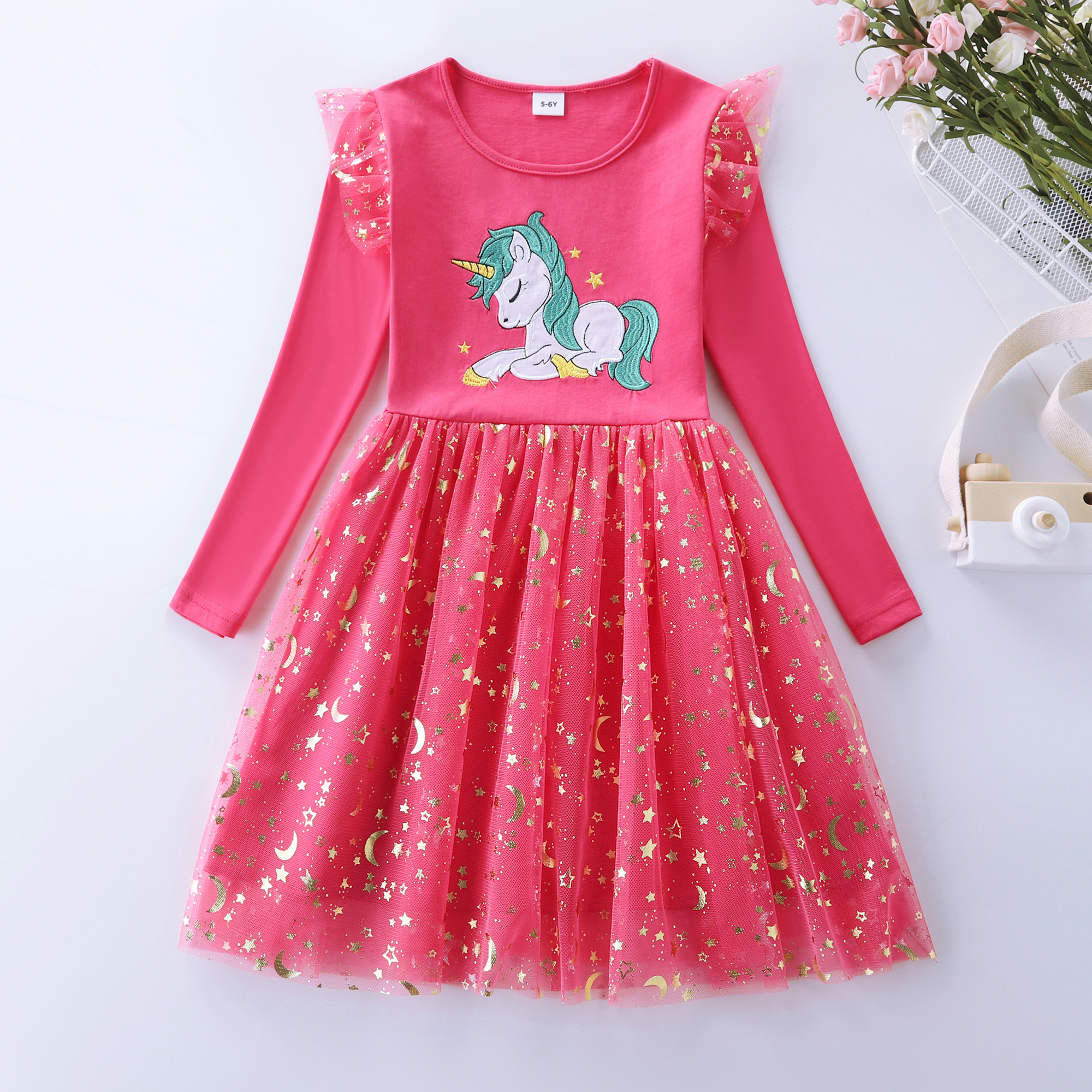 Girls' Autumn New Cotton Embro - Embroidery Unicorn avaliação e preço