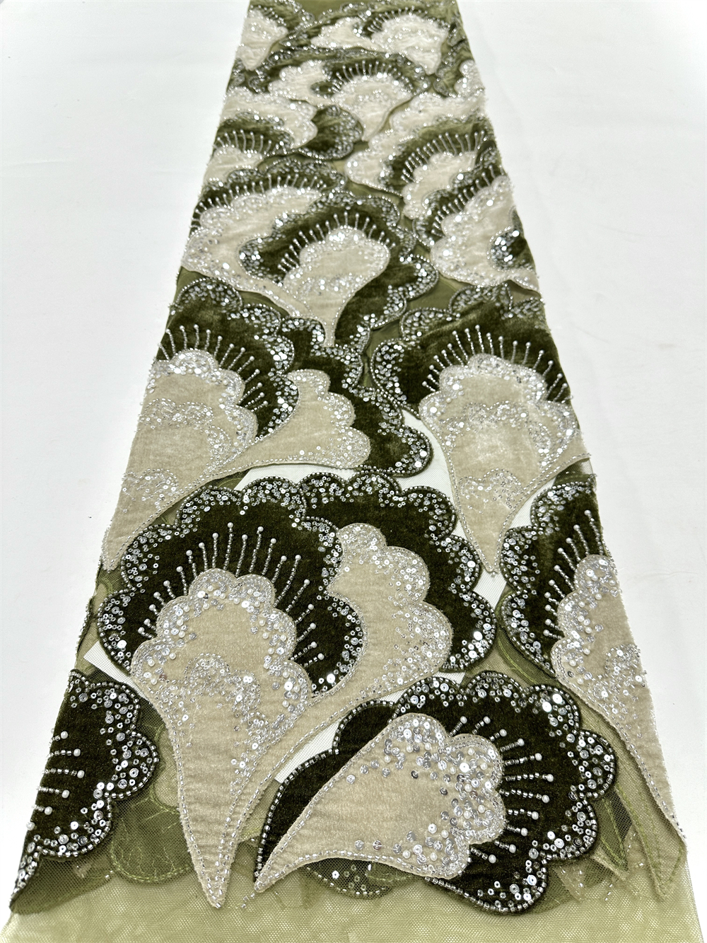 New African Velvet Lace Fabric - Embroidery Gradient avaliação e preço