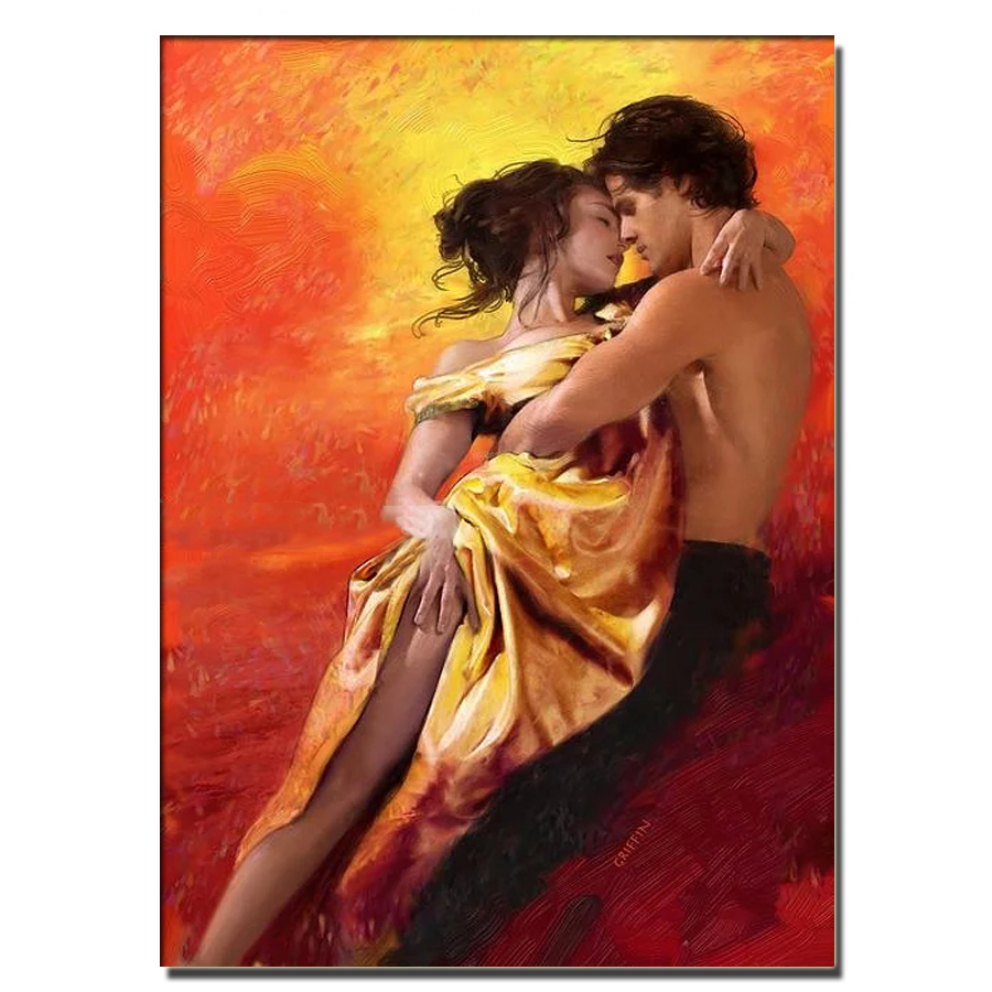 5D Diy Diamond Painting Couple - Embroidery Kiss avaliação e preço