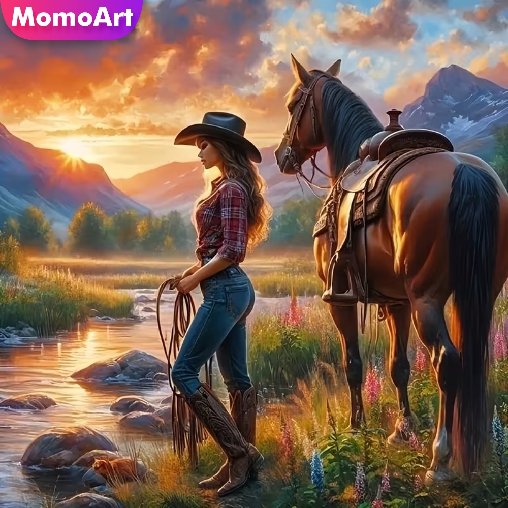 Momoart Diamond Embroidery Wom - Embroidery Horse avaliação e preço