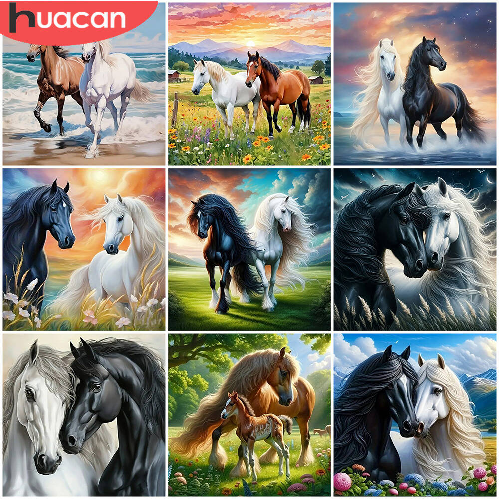 HUACAN New Collection Diamond  - Embroidery Horse avaliação e preço