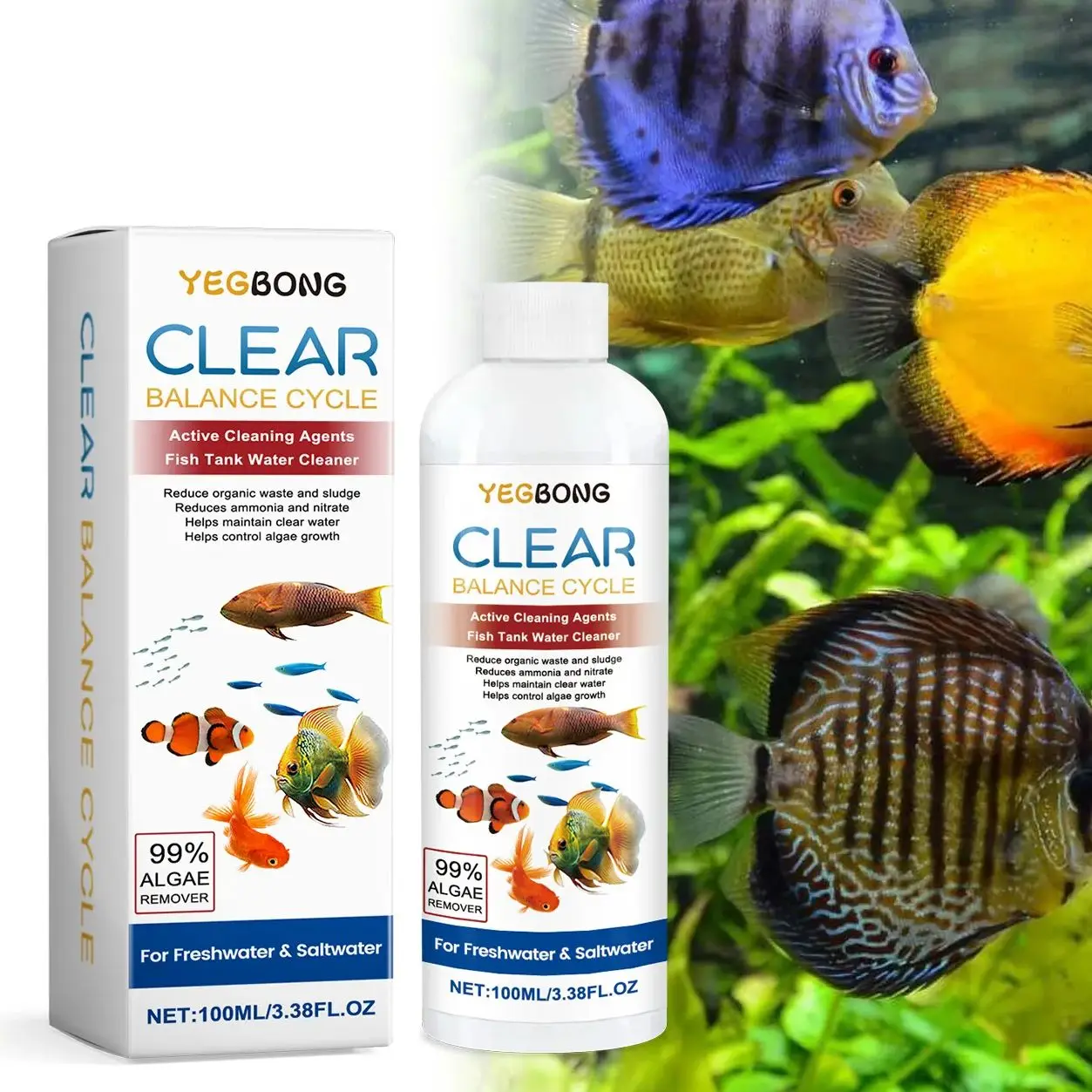 Algae Remover for Fish Tanks,  - Water Soluble Stabilizer avaliação e preço
