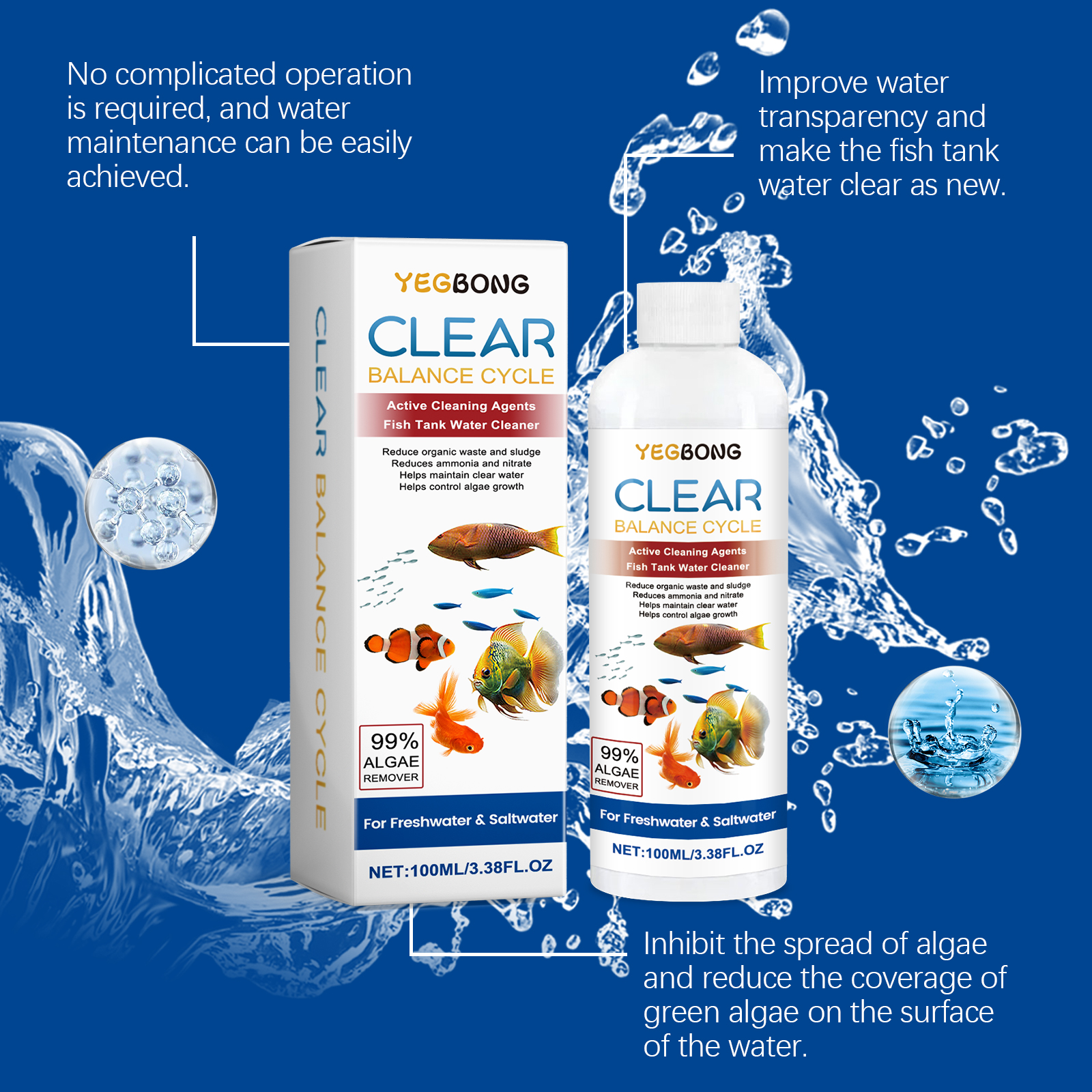 Algae Remover for Fish Tanks,  - Water Soluble Stabilizer avaliação e preço