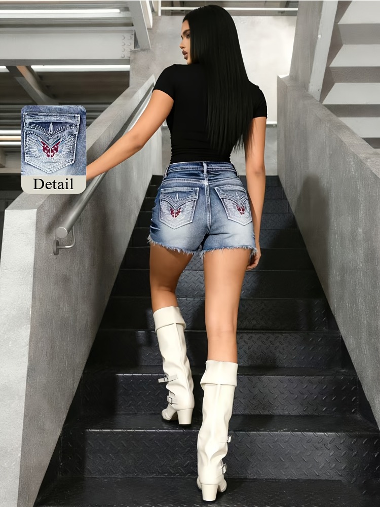 OIQERE 2026 New Vintage Washed - Embroidery Jeans avaliação e preço