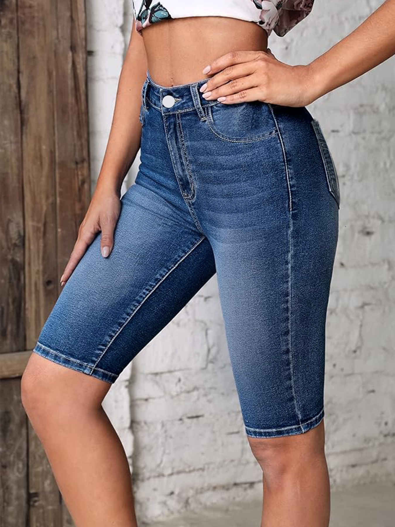plus Size High Waist Denim Jea - Embroidery Jeans avaliação e preço