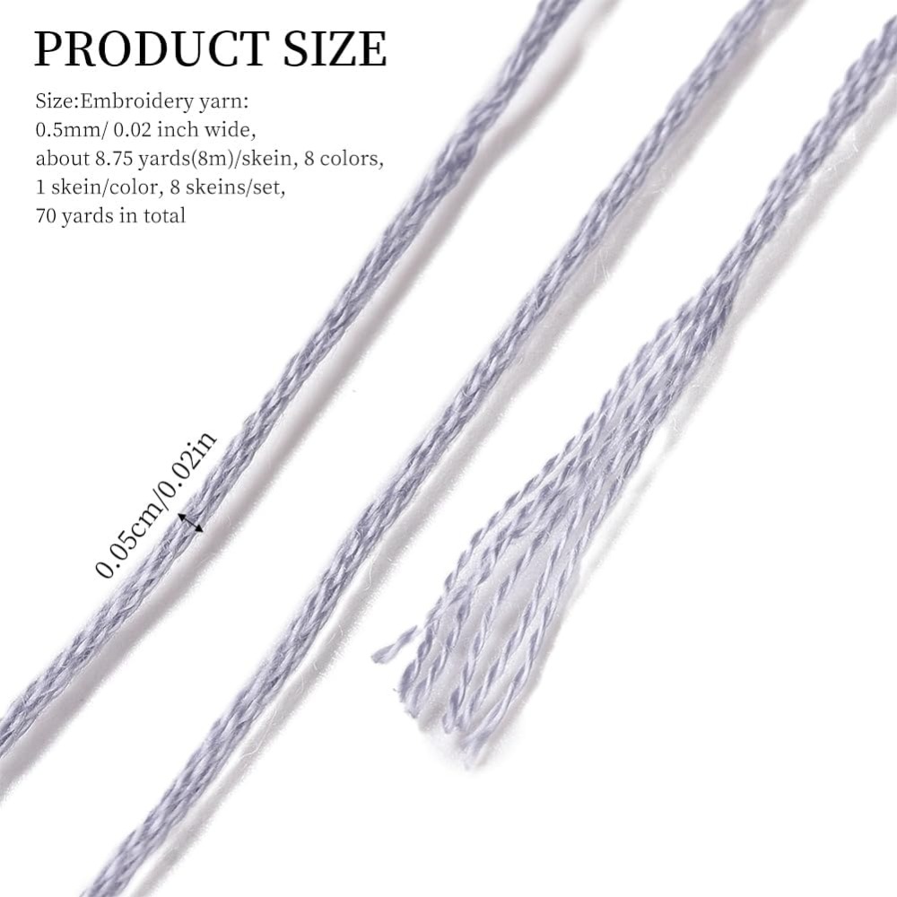 8 Skeins 70 Yards Grey Friends - Embroidery Gradient avaliação e preço