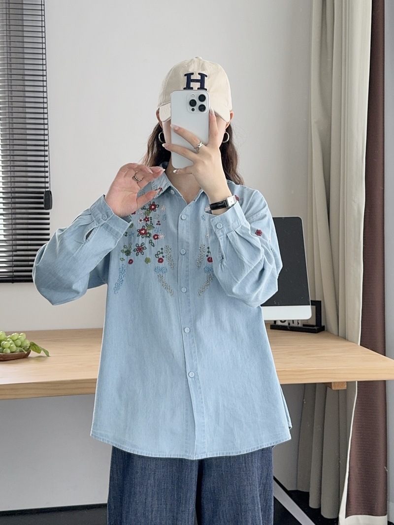 Harajuku y2k Denim Shirts Wome - Embroidery Jeans avaliação e preço
