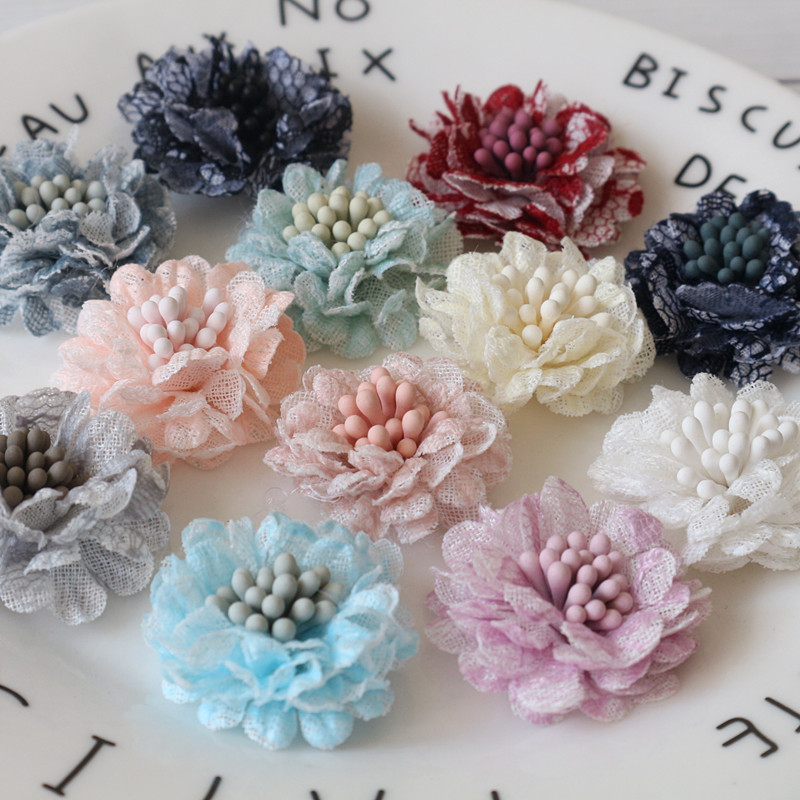 10Pcs 3CM Handmade Small Lace  - Embroidery Daisy Flower avaliação e preço