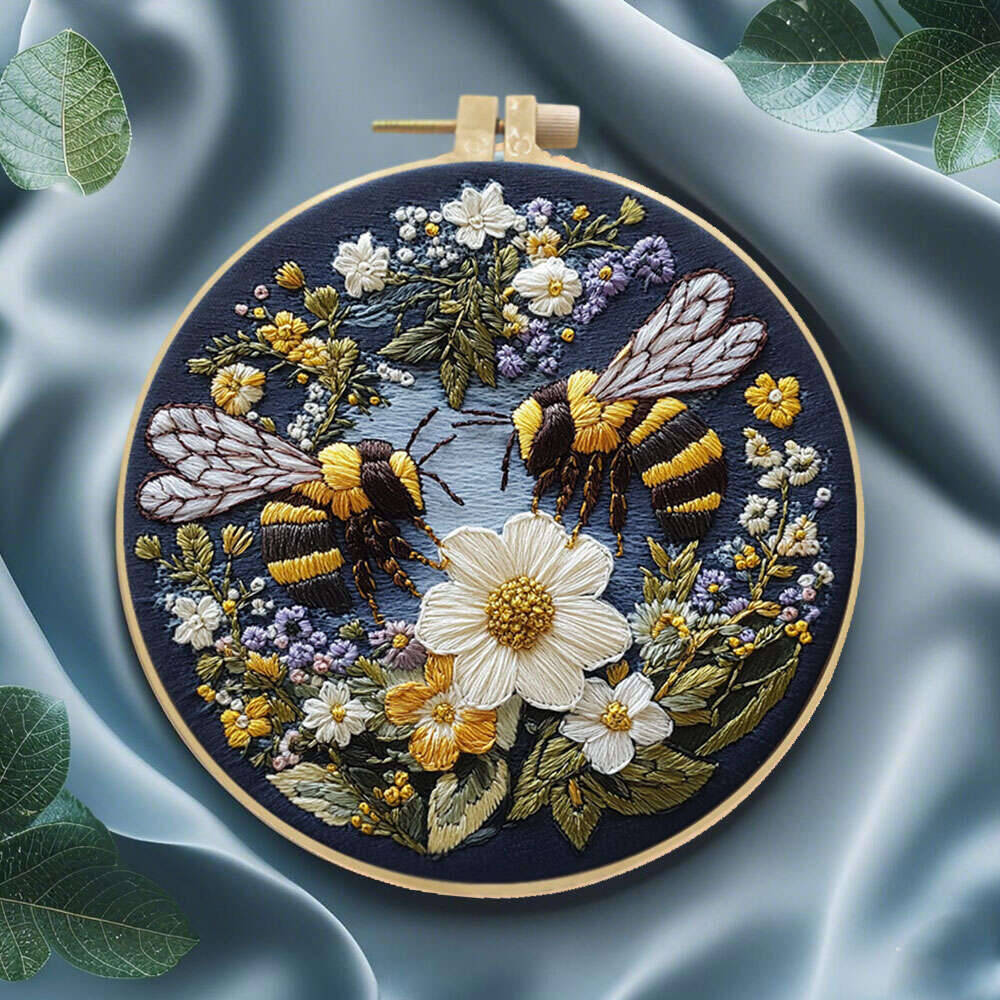 1Pc Bees Flower Embroidery Kit - Embroidery Whale avaliação e preço