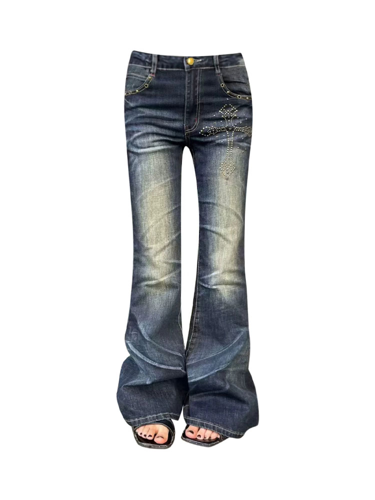Retro American Large Size Deni - Embroidery Jeans avaliação e preço