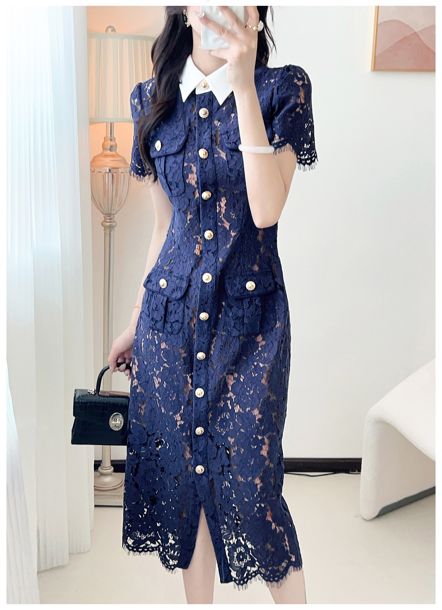 Orginal Boutique Navy Blue Lac - Embroidery Uk avaliação e preço