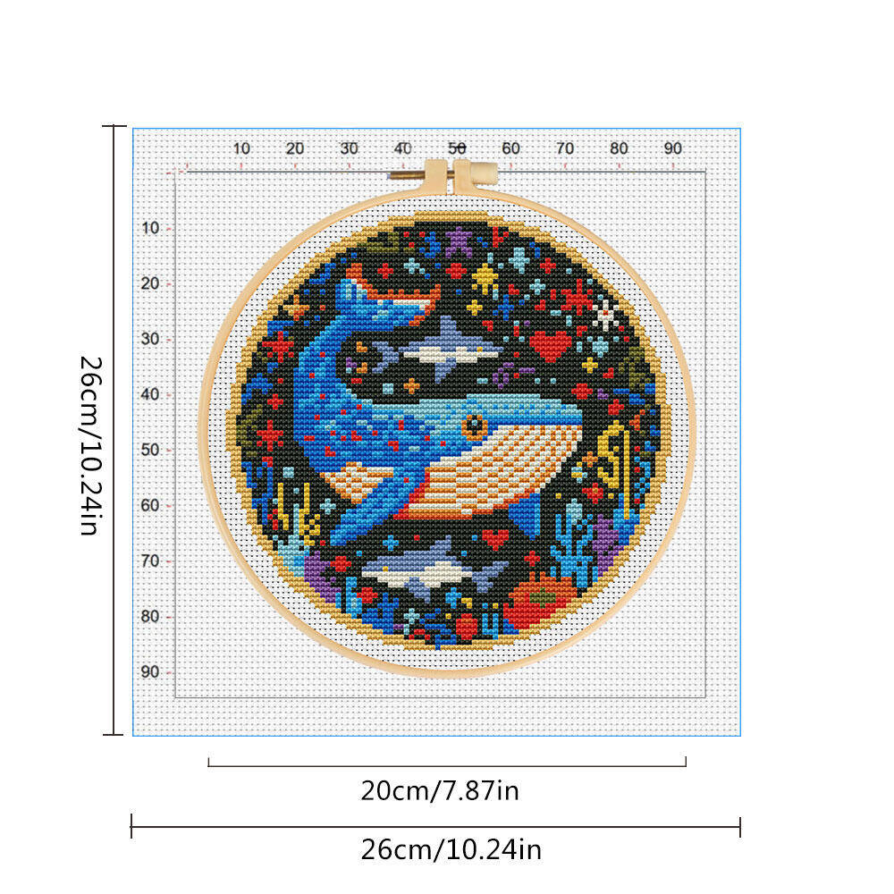 DIY Cross Stitch Whale Embroid - Embroidery Whale avaliação e preço