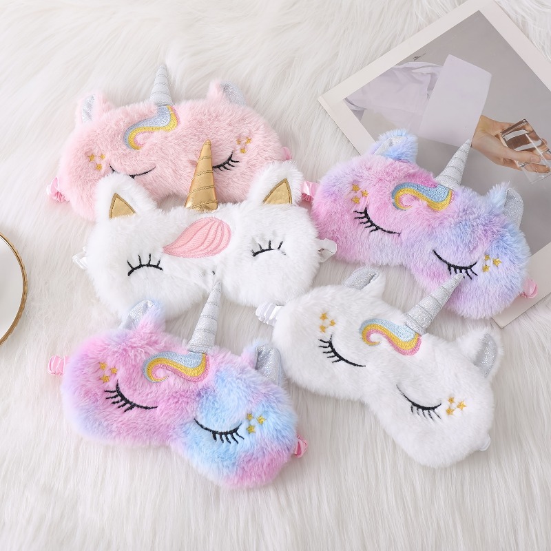 Embroidery plush eye mask blac - Embroidery Unicorn avaliação e preço