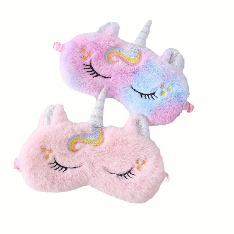 Embroidery plush eye mask blac - Embroidery Unicorn avaliação e preço